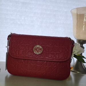 NWT Christian Lacroix Red Embossed Purse Shoulder Bag